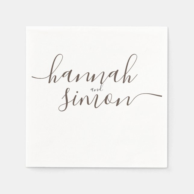 Serviette En Papier Esthétique moderne minimaliste Mariage d'or (Devant)