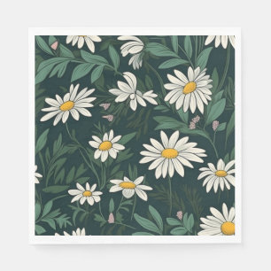 Serviette En Papier Été blanc pâté de marguerite