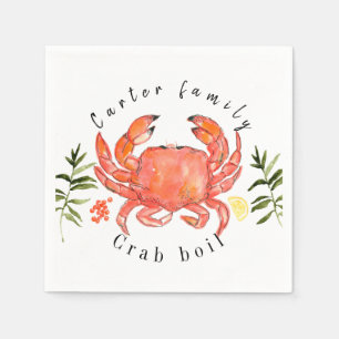 Serviette En Papier Été crabe bouillir maison de fête