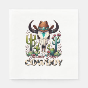Serviette En Papier Été en bas Cowboy Cow Crâne cactus de l'Ouest