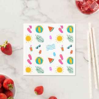 Serviette En Papier Été Plage Motif Papier Napkin