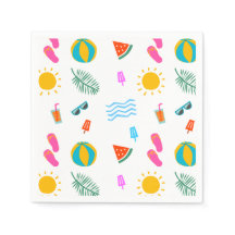 Été Plage Motif Papier Napkin