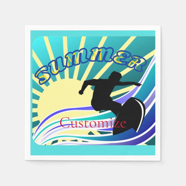 Serviette En Papier Été Surf Fun Thunder_Cove (Devant)