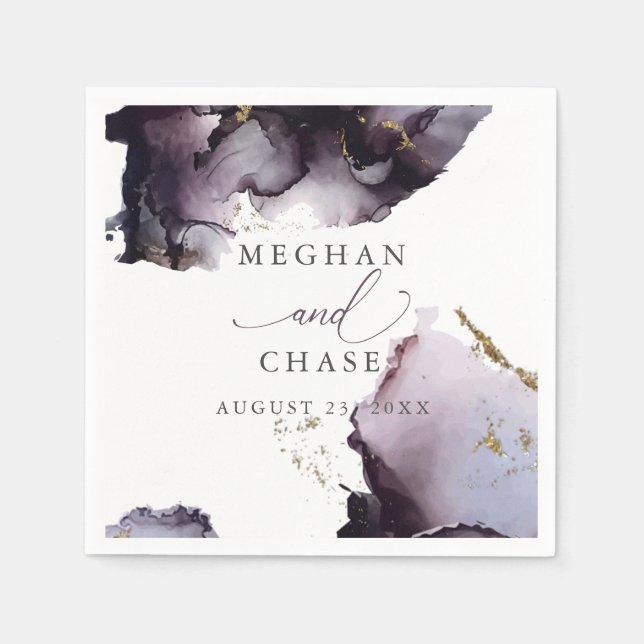 Serviette En Papier Ethereal Moderne Dusty Vin Plum Serviettes Abstrai (Devant)