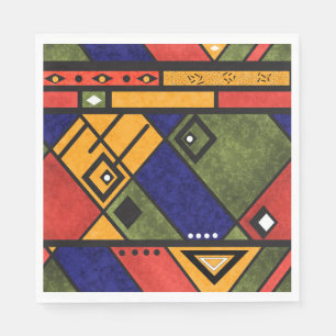 Serviette En Papier Ethno africain sans couture traditionnelle motif