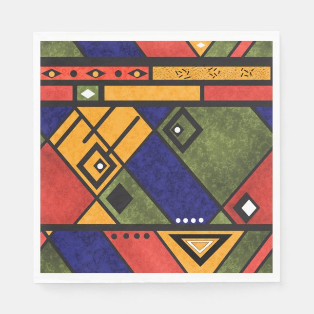 Serviette En Papier Ethno africain sans couture traditionnelle motif (Devant)