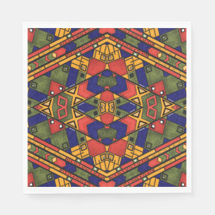 Serviette En Papier Ethno africain sans couture traditionnelle motif