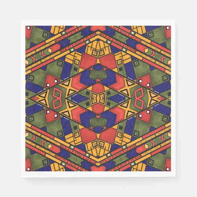Serviette En Papier Ethno africain sans couture traditionnelle motif (Devant)