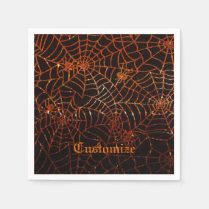 Serviette En Papier Étincelle des araignées orange
