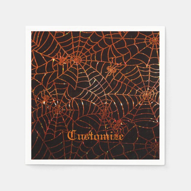 Serviette En Papier Étincelle des araignées orange (Devant)