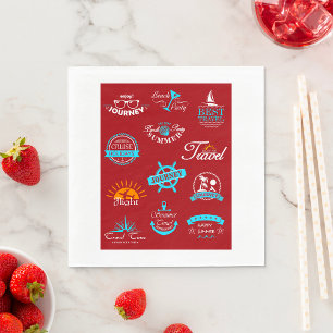 Serviette En Papier Étiquettes de voyage Vacances serviettes