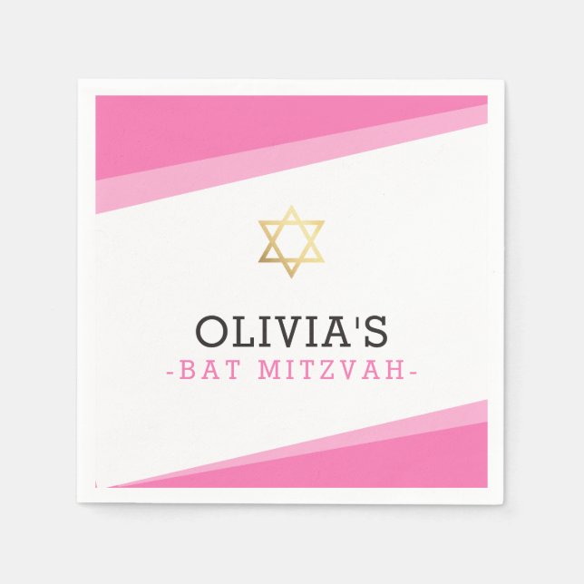 Serviette En Papier étoile bat mitzvah simple angle moderne audacieux  (Devant)