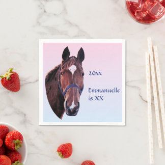 Serviette En Papier Étoile blanche du cheval