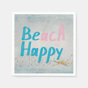 Serviette En Papier étoile de mer avec une citation heureuse