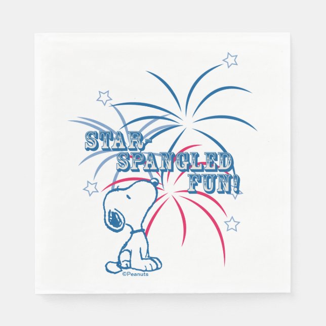Serviette En Papier Étoile Snoopy Fun Spangé (Devant)