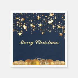 Serviette En Papier Étoiles, Baubles, Arbre et Message de Noël