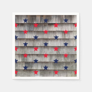 Serviette En Papier étoiles bleu marine patriotique