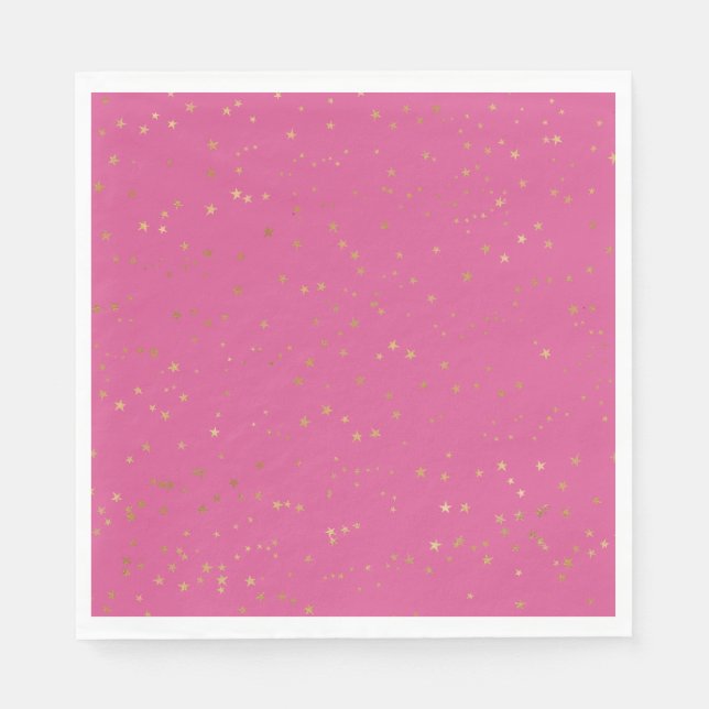Serviette En Papier Étoiles de glam rose Girly (Devant)