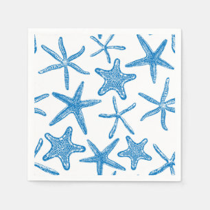 Serviette En Papier étoiles de mer en bleu