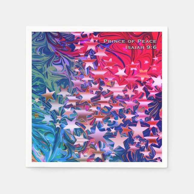 Serviette En Papier ÉTOILES DE NOËL | ABSTRAIT | Papier Festif PERSONN (Devant)