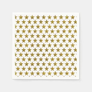 Serviette En Papier Étoiles de parties scintillant d'or