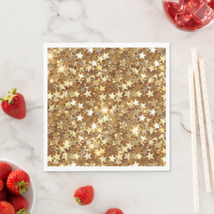Serviette En Papier Étoiles d'étincelles en or Glam