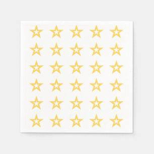 Serviette En Papier étoiles d'or en blanc
