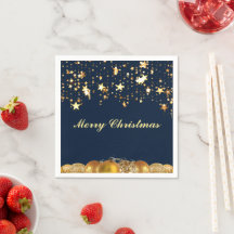 Étoiles dorées de Noël, boules, arbre et message