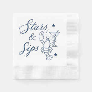Serviette En Papier Étoiles & Gorgées Amérique 250 Homard Été Côté Mer