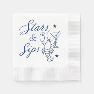 Serviette En Papier Étoiles & Gorgées Amérique 250 Homard Été Côté Mer