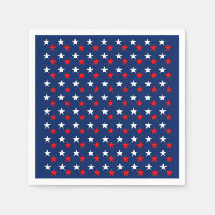 Serviette En Papier Étoiles Motifs patriotiques en bleu
