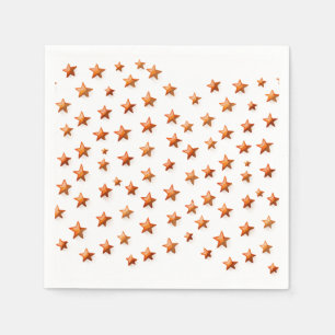 Serviette En Papier Etoiles orange : Anniversaire