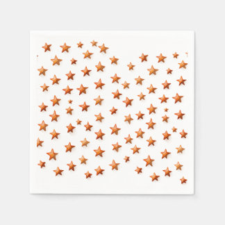 Serviette En Papier Etoiles orange : Anniversaire