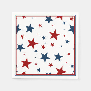 Serviette En Papier Étoiles patriotiques en rouge blanc et bleu