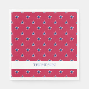 Serviette En Papier Étoiles patriotiques Rouge Blanc Bleu NOM Juillet 