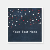 Étoiles Rouge Blanc & Bleu Denim Fête Personnalisé