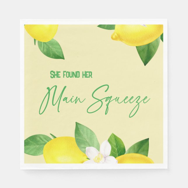 Serviette En Papier Étreinte principale Élégant Citron Jaune Citron Do (Devant)