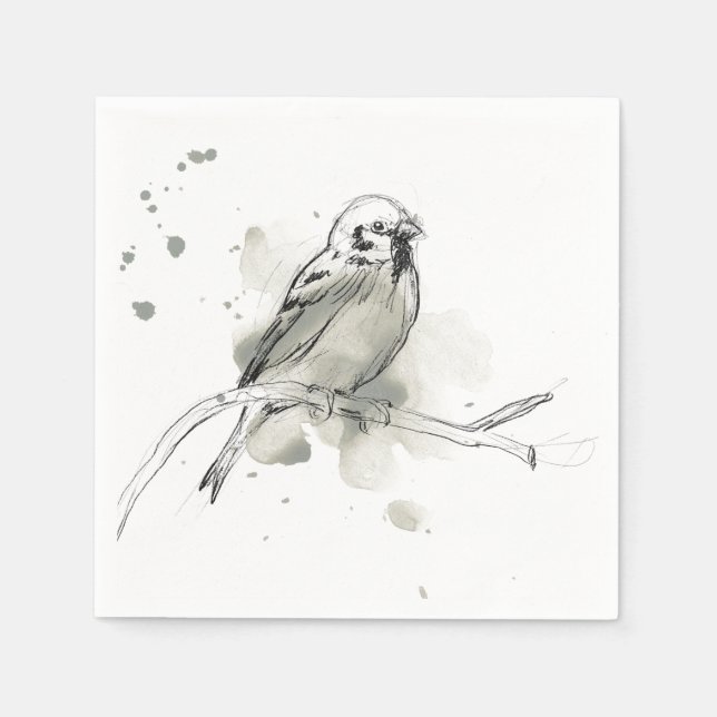 Serviette En Papier Étude des oiseaux de la nature (Devant)