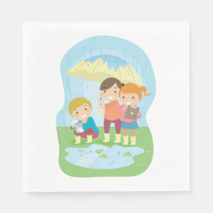 Serviette En Papier Étude scientifique de la nature sous la pluie pour