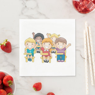 Serviette En Papier Étudiants En Classe