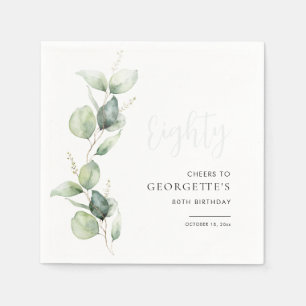 Serviette En Papier Eucalyptus 80e Anniversaire papier