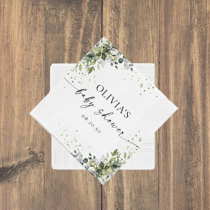 Serviette En Papier Eucalyptus Baby shower de verdure florale Papier