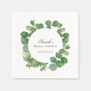 Serviette En Papier Eucalyptus Bohème Floralité Fête de Mariage