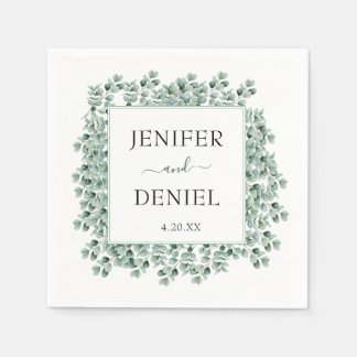 Serviette En Papier Eucalyptus Botanical Greenery  Wedding