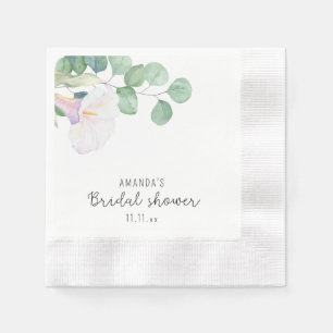 Serviette En Papier Eucalyptus et fleur de calla - douche de mariée