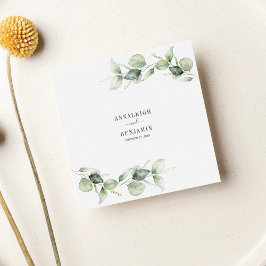 Serviette En Papier Eucalyptus Feuille Mariage Cocktail