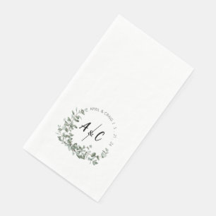 Serviette En Papier Eucalyptus Green Paraphe Papier Serviettes d'hôtes