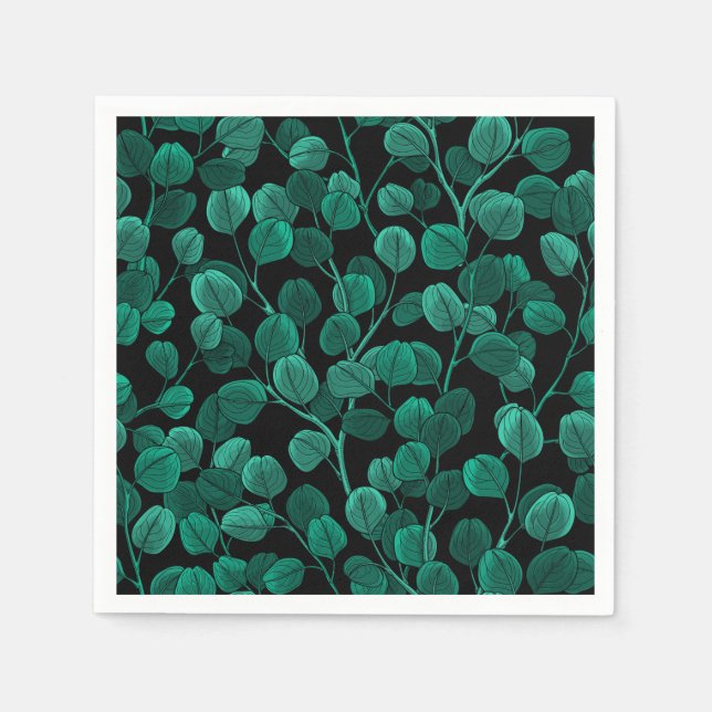 Serviette En Papier Eucalyptus noir (Devant)