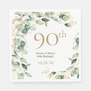 Serviette En Papier Eucalyptus pour 90e anniversaire