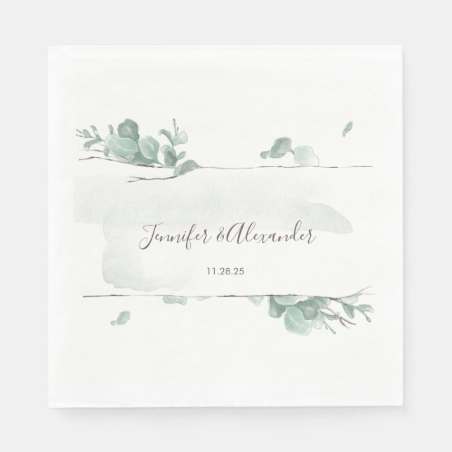 Serviette En Papier Eucalyptus rustique (Devant)